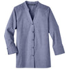 Devon & Jones Women's Navy Crown Collection Stretch Pinpoint Chambray 3/4 Sleeve Blouse