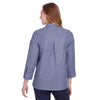 Devon & Jones Women's Navy Crown Collection Stretch Pinpoint Chambray 3/4 Sleeve Blouse