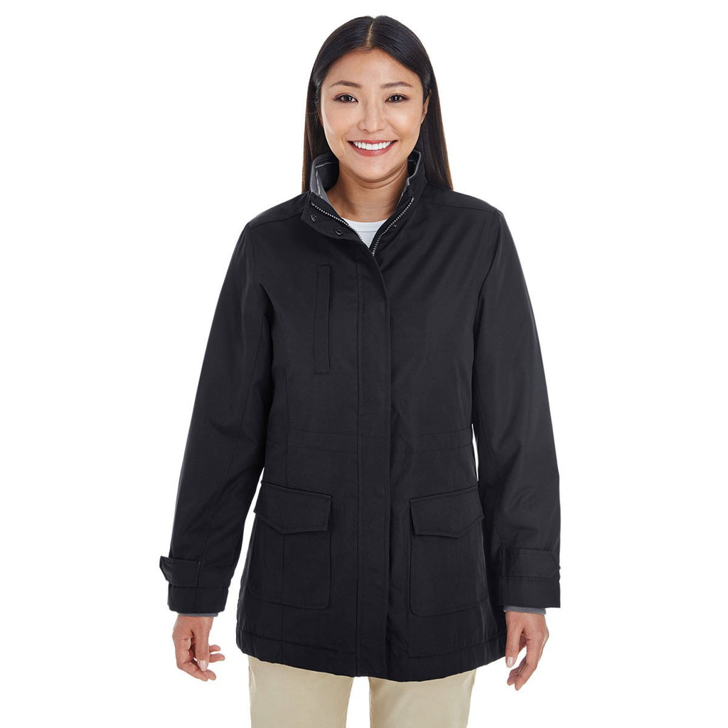 Devon & Jones Women's Black Hartford All-Season Hip-length Club Jacket