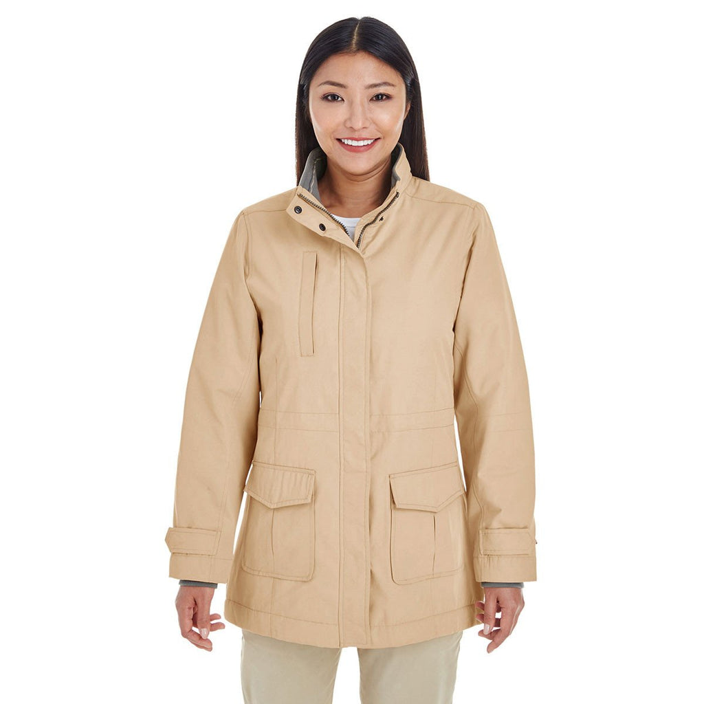Devon & Jones Women's Khaki Hartford All-Season Hip-length Club Jacket