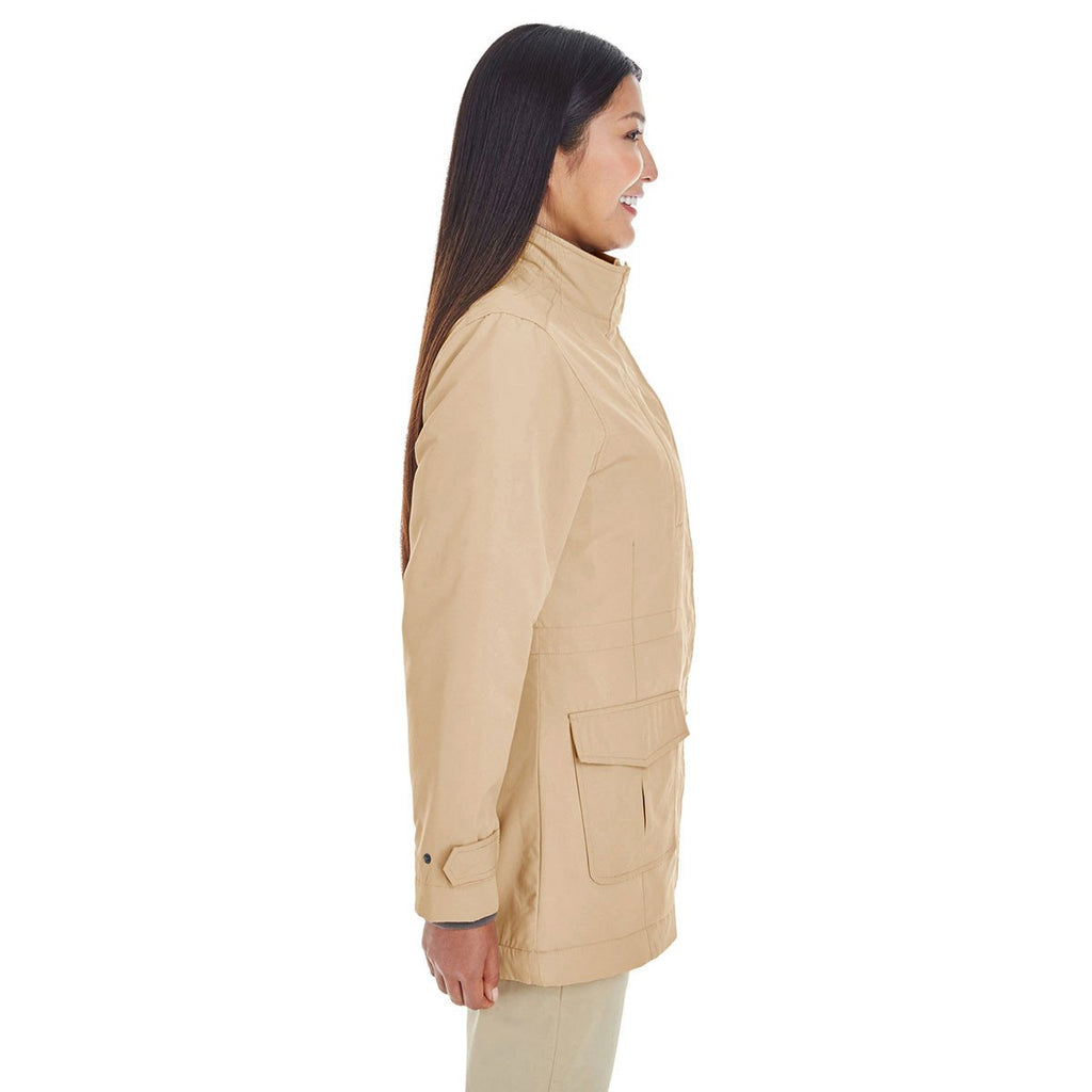 Devon & Jones Women's Khaki Hartford All-Season Hip-length Club Jacket