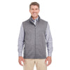 Devon & Jones Men's Dark Grey Heather Newbury Melange Fleece Vest