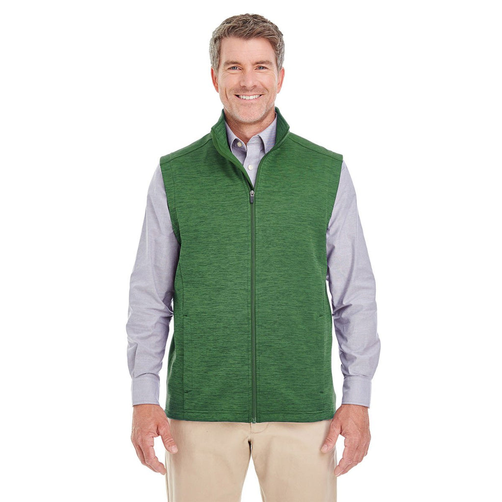 Devon & Jones Men's Forest Heather Newbury Melange Fleece Vest