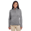 Devon & Jones Women's Dark Grey Heather Newbury Melange Fleece Quarter-zip
