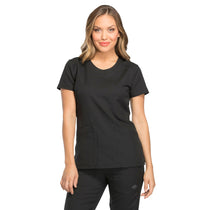 Dickies Women's Black Dynamix Rounded V-Neck Top