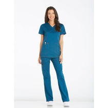 Dickies Women's Caribbean Blue Essence Mock Wrap Top
