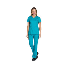 Dickies Women's Teal Blue Essence Mock Wrap Top