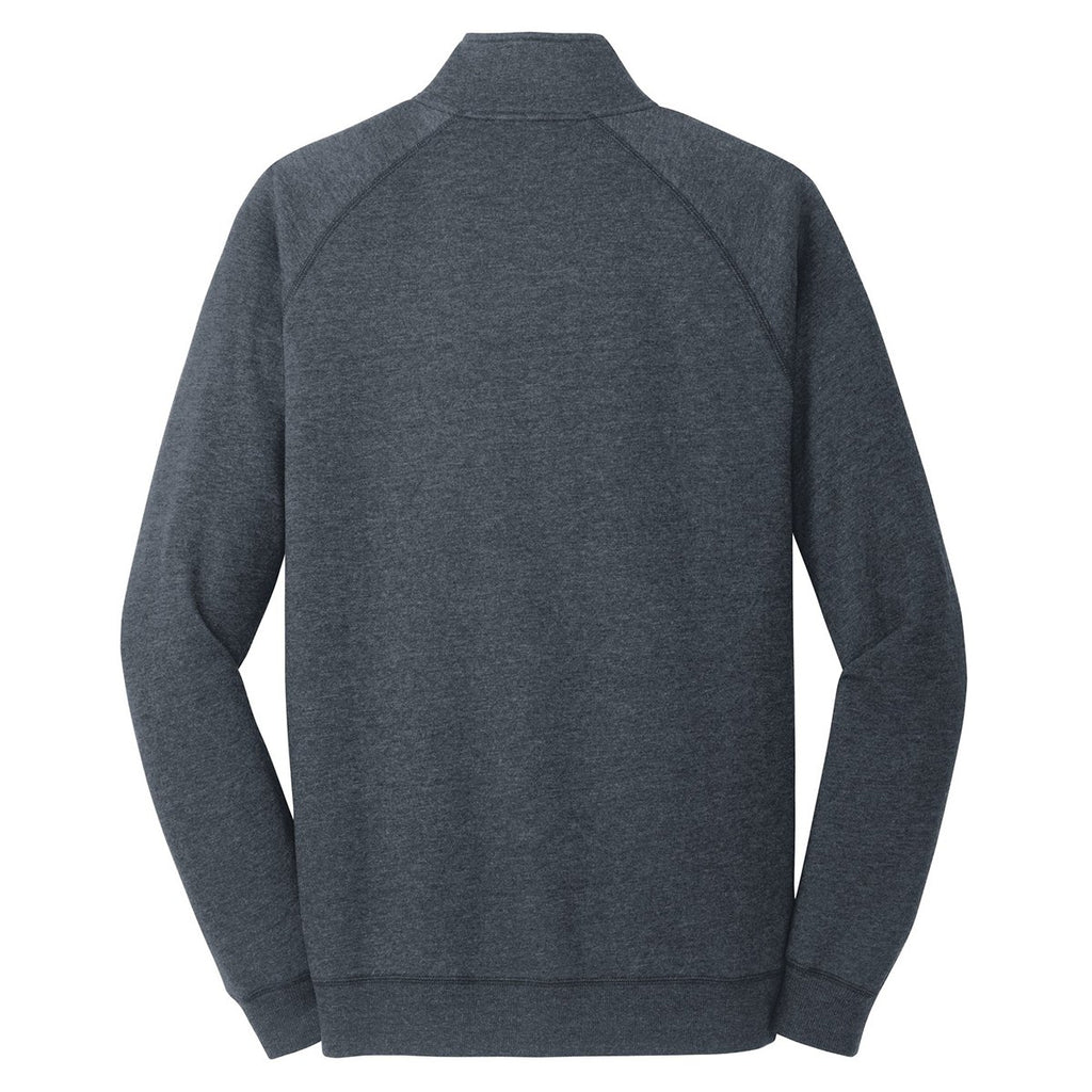 District Men's Heathered Navy Lightweight Fleece Quarter-Zip