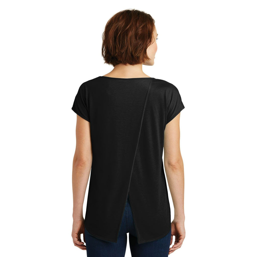 District Women's Black Drapey Cross-Back Tee