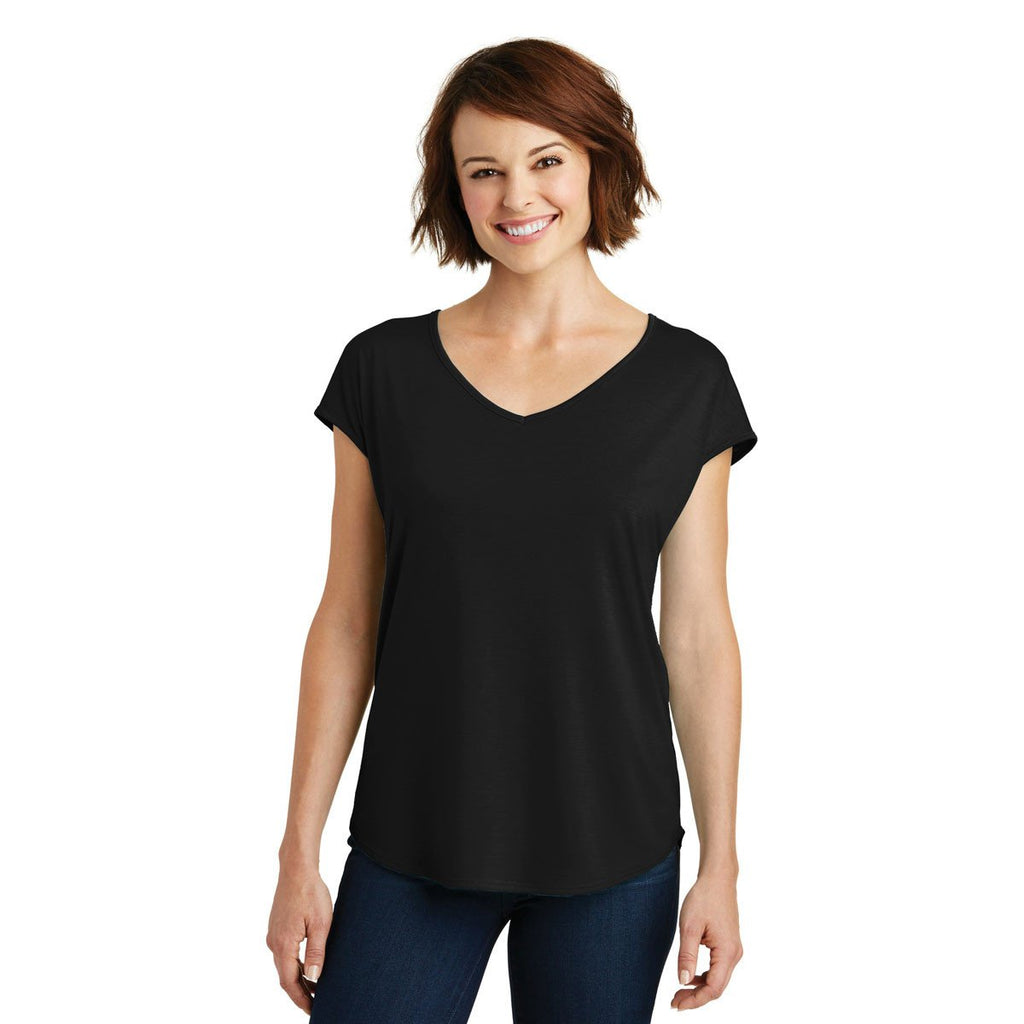 District Women's Black Drapey Cross-Back Tee