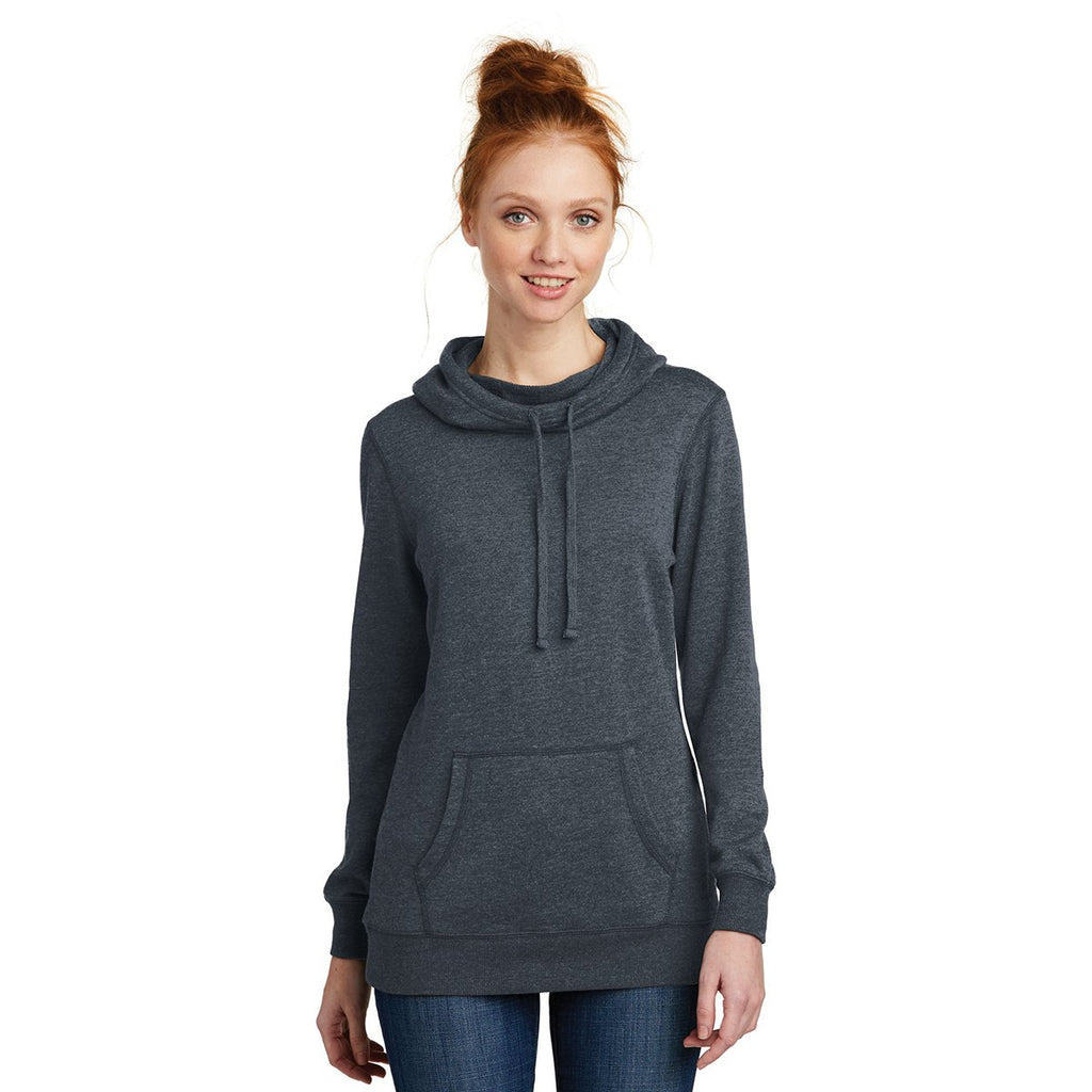 District Women's Heathered Navy Lightweight Fleece Hoodie