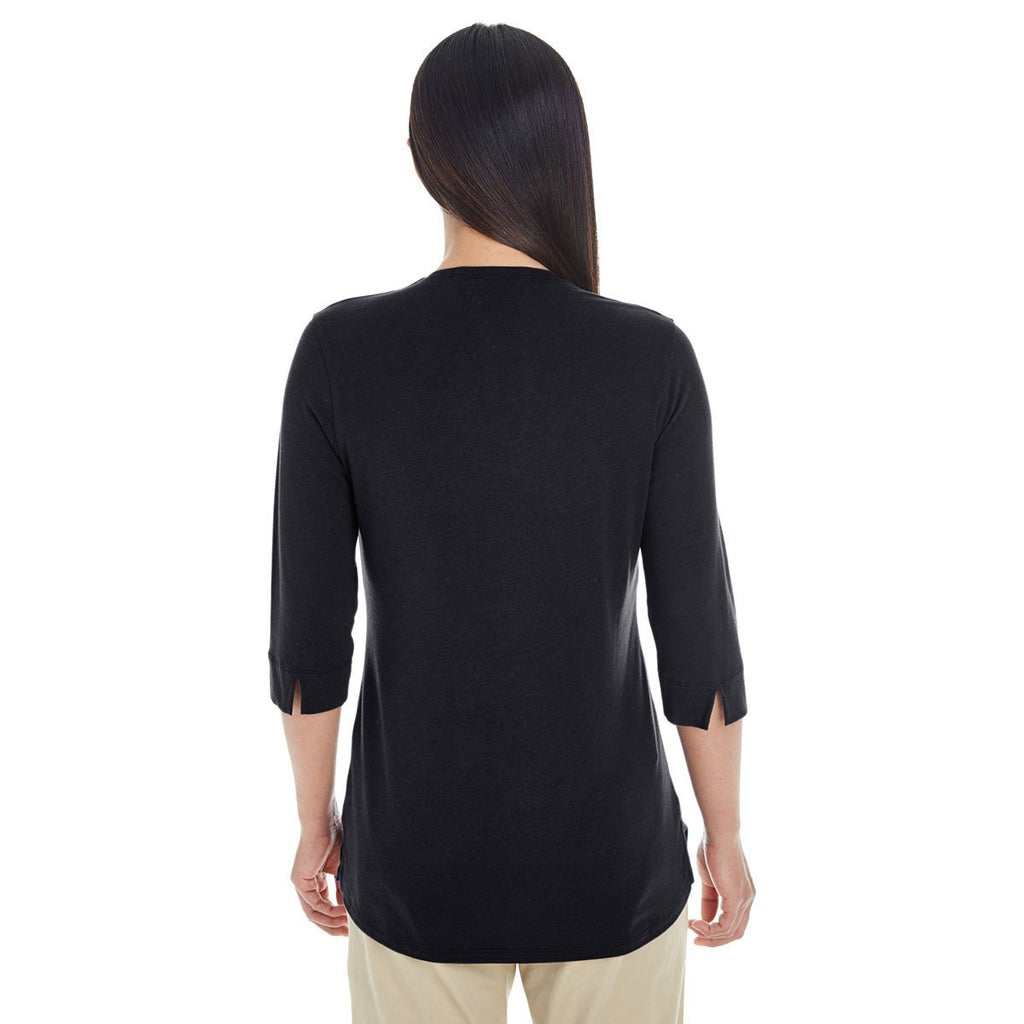 Devon & Jones Women's Black Perfect Fit Tailored Open Neckline Top