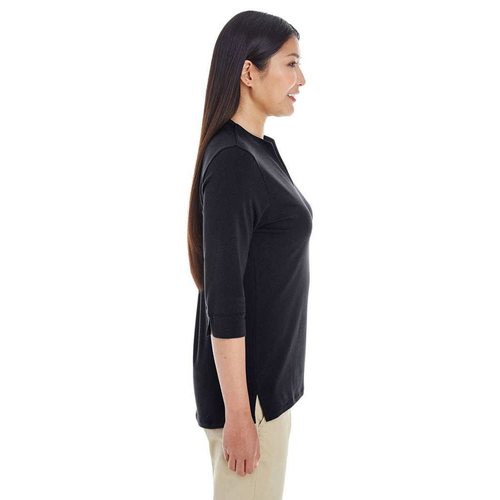 Devon & Jones Women's Black Perfect Fit Tailored Open Neckline Top