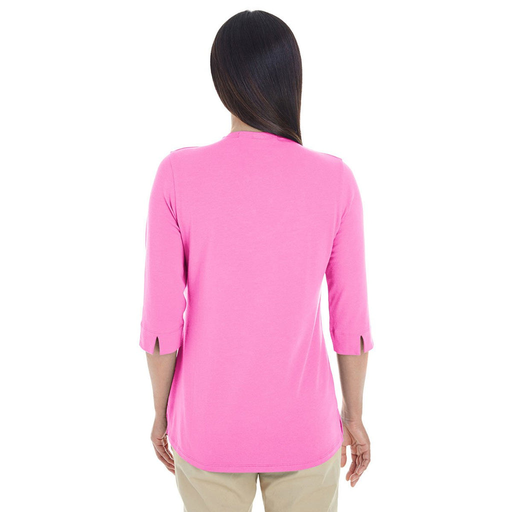 Devon & Jones Women's Charity Pink Perfect Fit Tailored Open Neckline Top