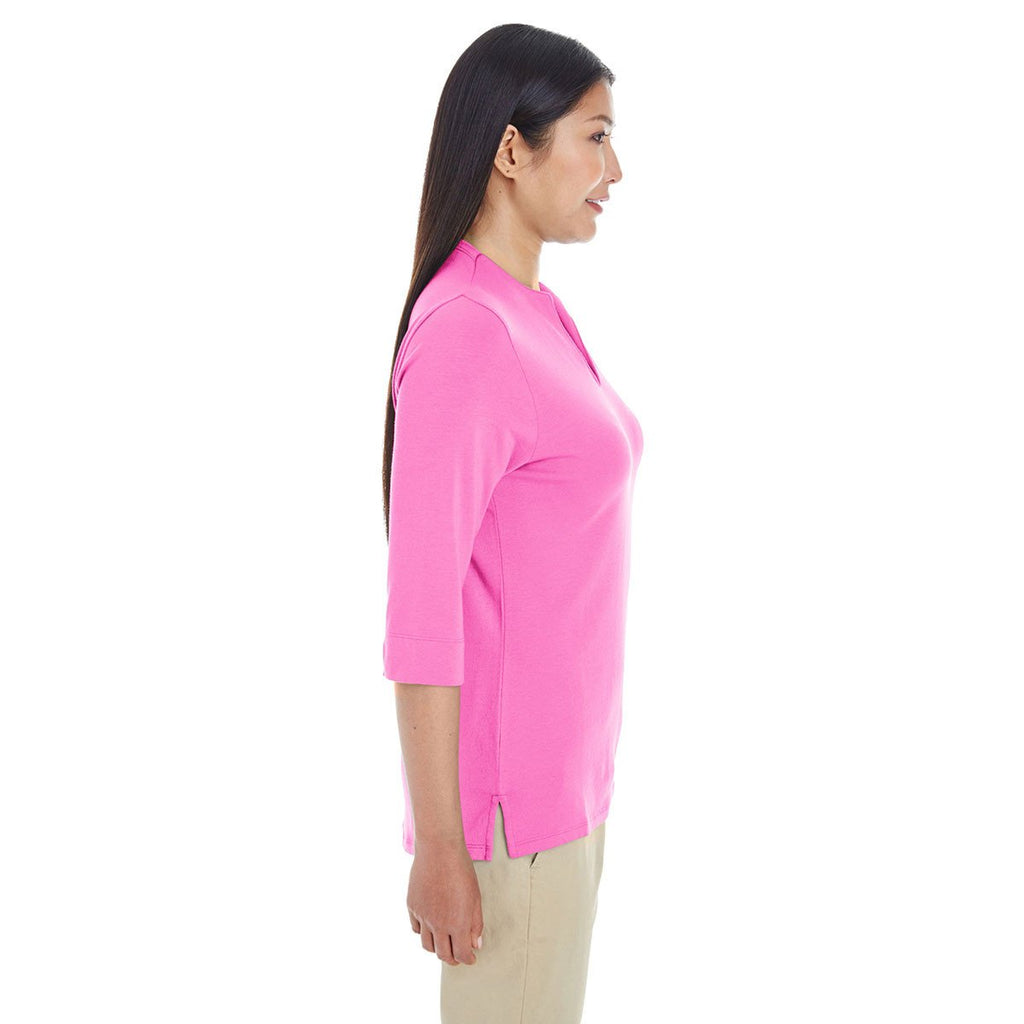 Devon & Jones Women's Charity Pink Perfect Fit Tailored Open Neckline Top