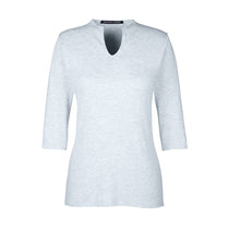 Devon & Jones Women's Grey Heather Perfect Fit Tailored Open Neckline Top