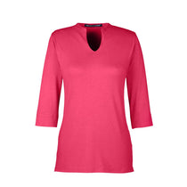 Devon & Jones Women's Red Perfect Fit Tailored Open Neckline Top
