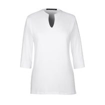 Devon & Jones Women's White Perfect Fit Tailored Open Neckline Top