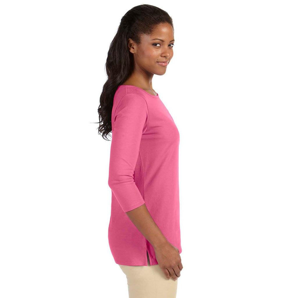Devon & Jones Women's Charity Pink Perfect Fit Ballet Bracelet-Length Knit Top