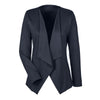 Devon & Jones Women's Black Perfect Fit Draped Open Blazer