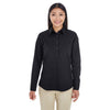Devon & Jones Women's Black Perfect Fit Half-placket Tunic Top