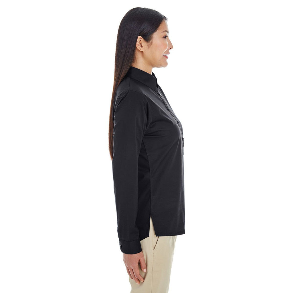 Devon & Jones Women's Black Perfect Fit Half-placket Tunic Top