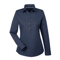 Devon & Jones Women's Navy Perfect Fit Half-placket Tunic Top