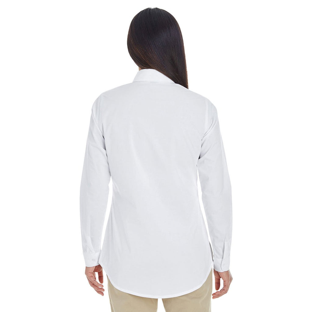 Devon & Jones Women's White Perfect Fit Half-placket Tunic Top
