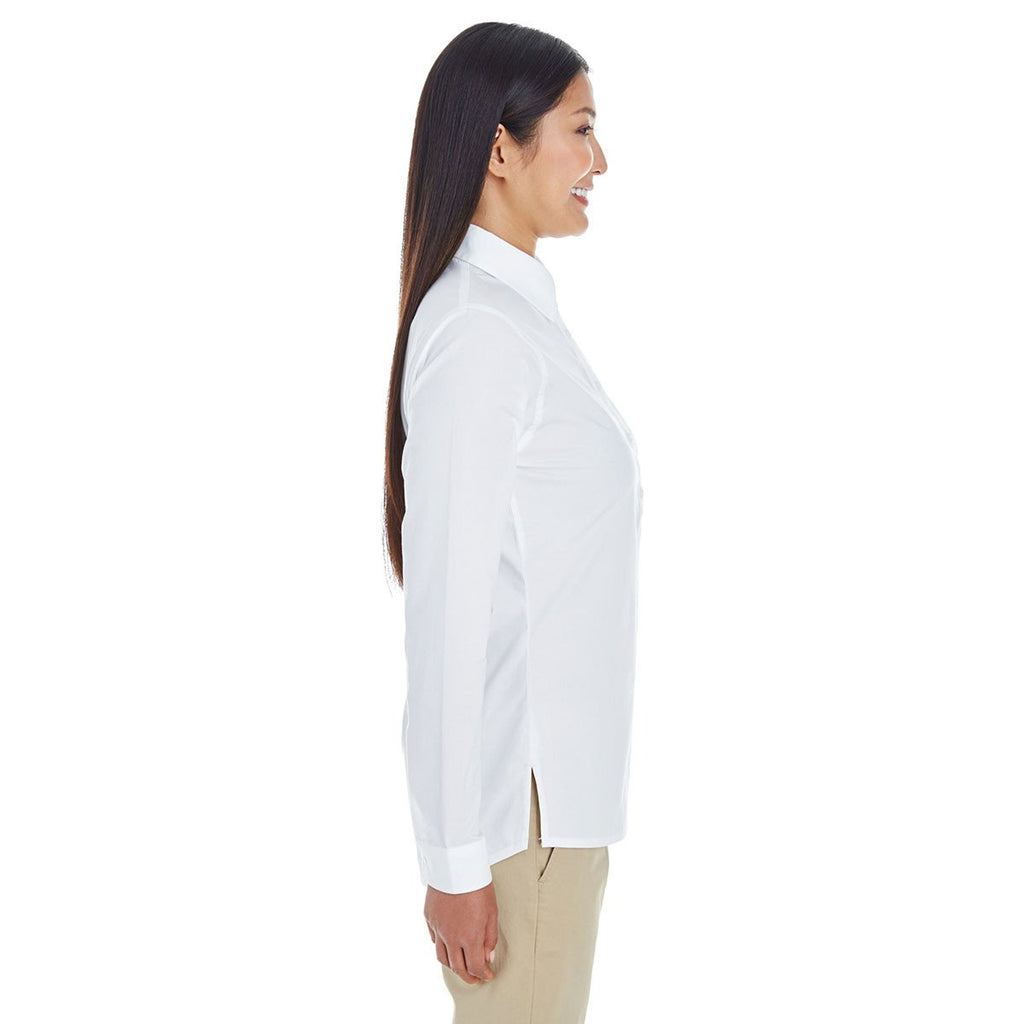 Devon & Jones Women's White Perfect Fit Half-placket Tunic Top
