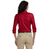 Devon & Jones Women's Red Perfect Fit Three-Quarter Sleeve Stretch Poplin Blouse
