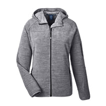 Devon & Jones Women's Dark Grey Heather Perfect Fit Melange Velvet Fleece Hooded Full-Zip