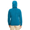 Devon & Jones Women's Dark Teal Heather Perfect Fit Melange Velvet Fleece Hooded Full-Zip