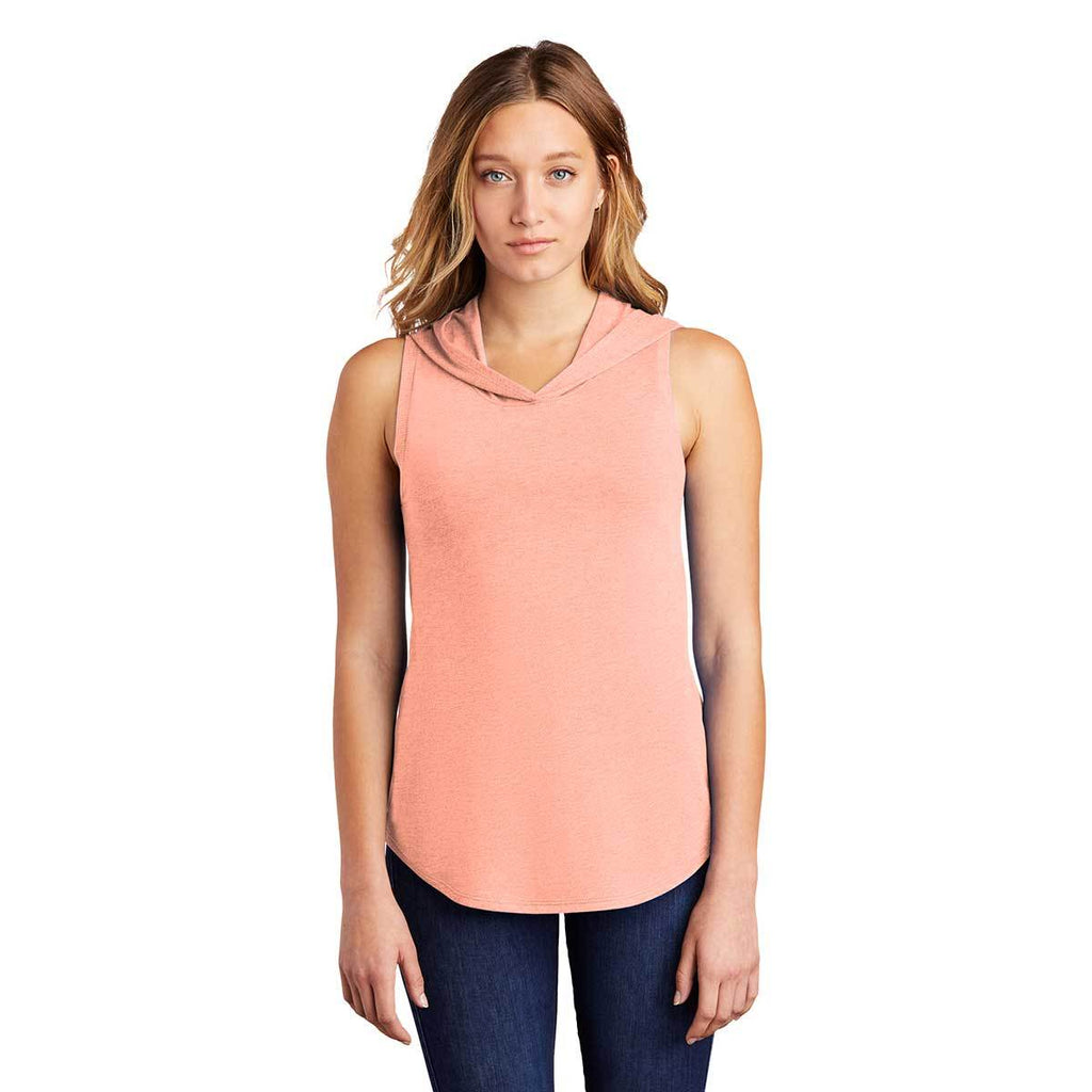 District Women's Heathered Dusty Peach Perfect Tri Sleeveless Hoodie