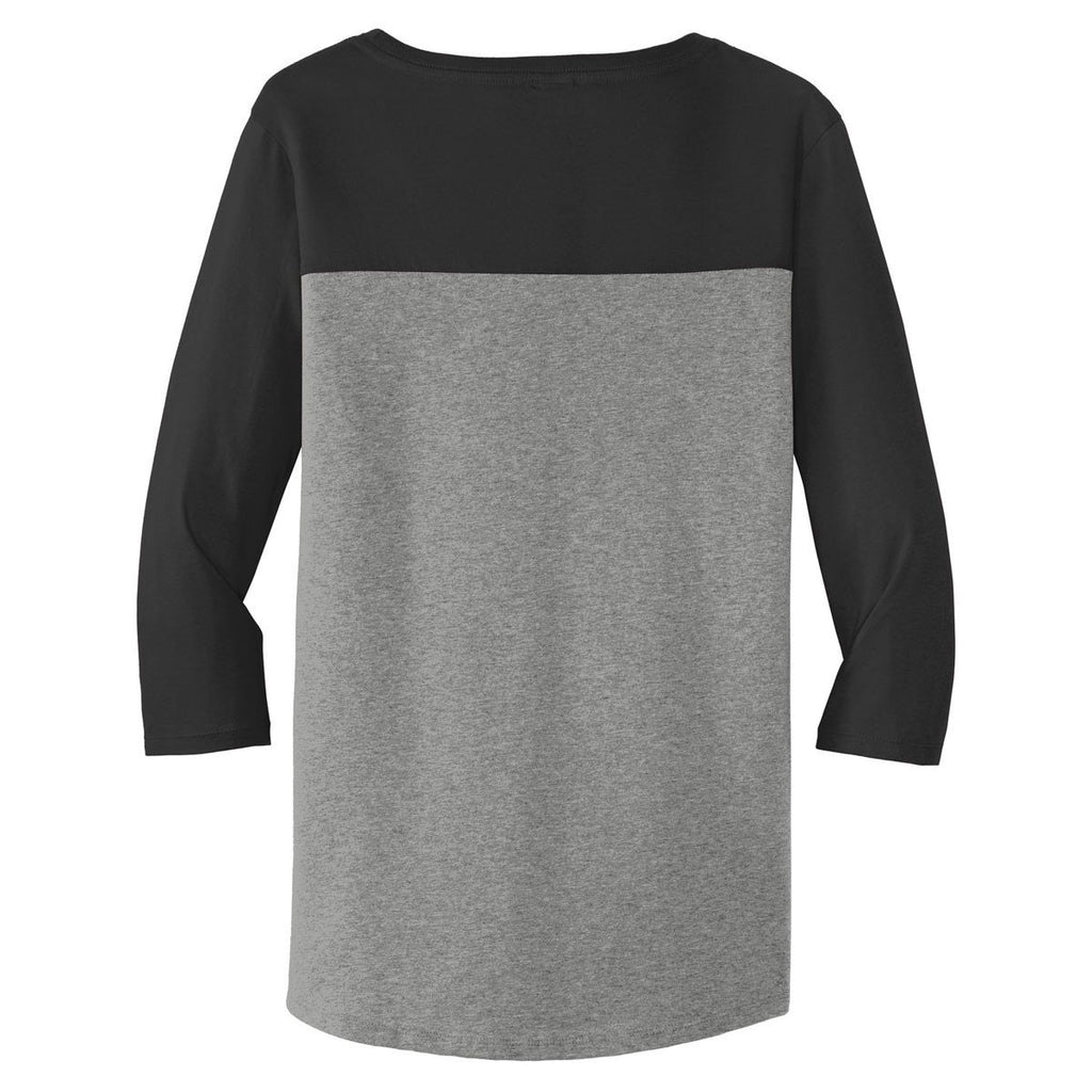 District Women's Black/Grey Frost Rally 3/4-Sleeve Tee