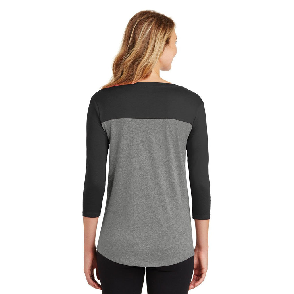 District Women's Black/Grey Frost Rally 3/4-Sleeve Tee
