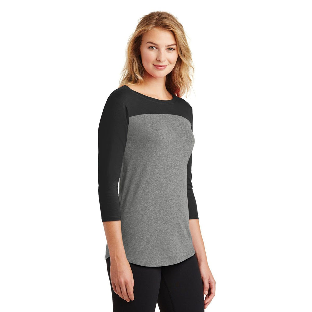 District Women's Black/Grey Frost Rally 3/4-Sleeve Tee