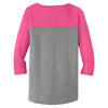 District Women's Dark Fuchsia/Grey Frost Rally 3/4-Sleeve Tee
