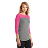 District Women's Dark Fuchsia/Grey Frost Rally 3/4-Sleeve Tee