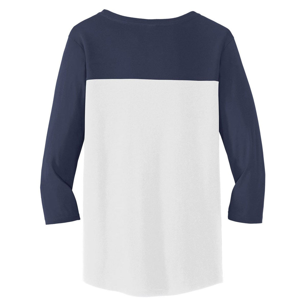District Women's Deep Royal/Black Rally 3/4-Sleeve Tee