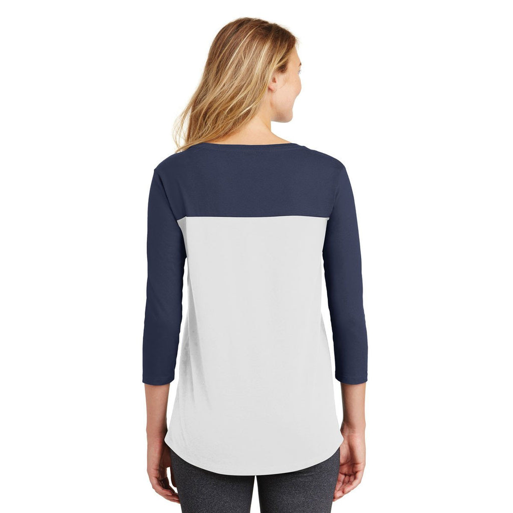 District Women's Deep Royal/Black Rally 3/4-Sleeve Tee