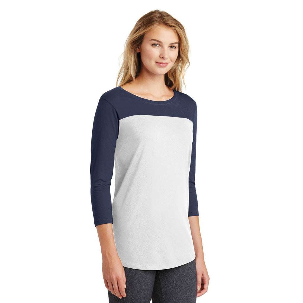 District Women's Deep Royal/Black Rally 3/4-Sleeve Tee