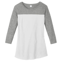 District Women's Grey Frost/White Rally 3/4-Sleeve Tee