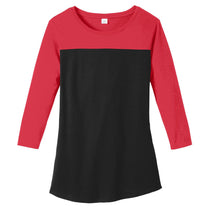 District Women's New Red/Black Rally 3/4-Sleeve Tee
