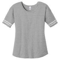 District Women's Heathered Nickel/White Scorecard Tee