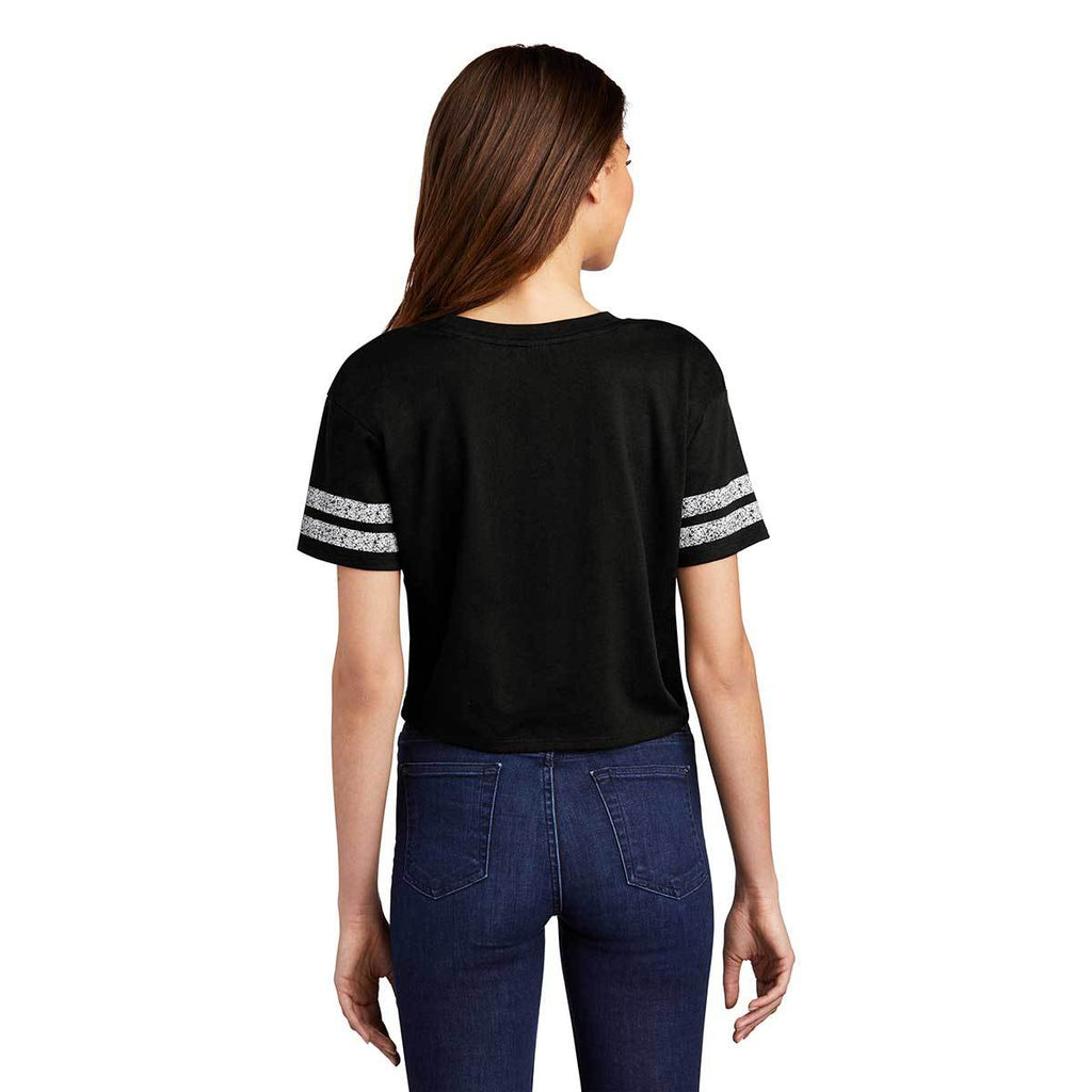 District Women's Black/White Scorecard Crop Tee