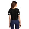 District Women's Black/White Scorecard Crop Tee