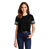 District Women's Black/White Scorecard Crop Tee