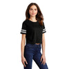 District Women's Black/White Scorecard Crop Tee