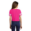 District Women's Heathered Dark Fuchsia/White Scorecard Crop Tee