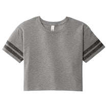 District Women's Heathered Nickel/Black Scorecard Crop Tee